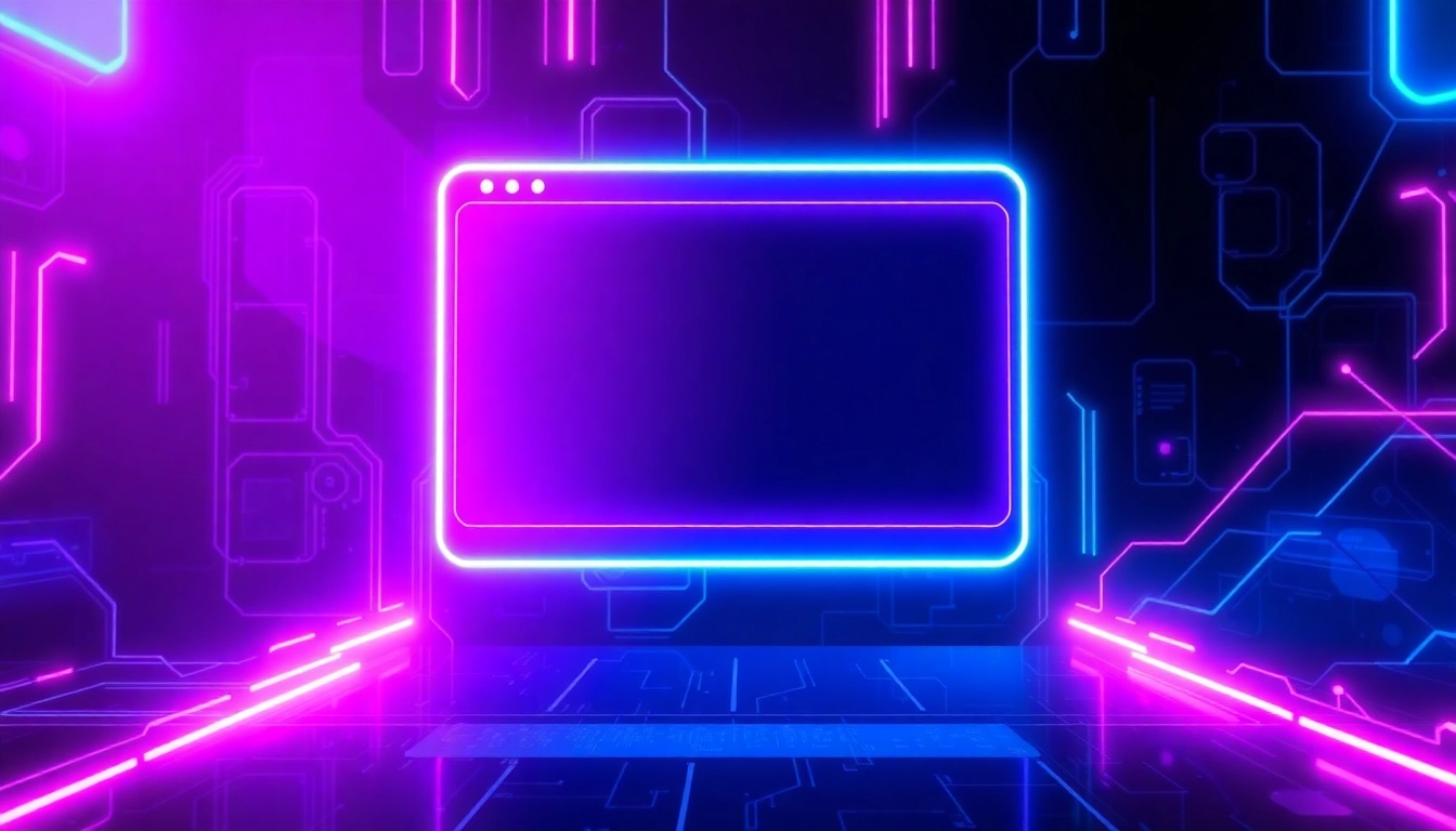 A futuristic chat interface with neon lights representing an unrestricted AI conversation scene.
