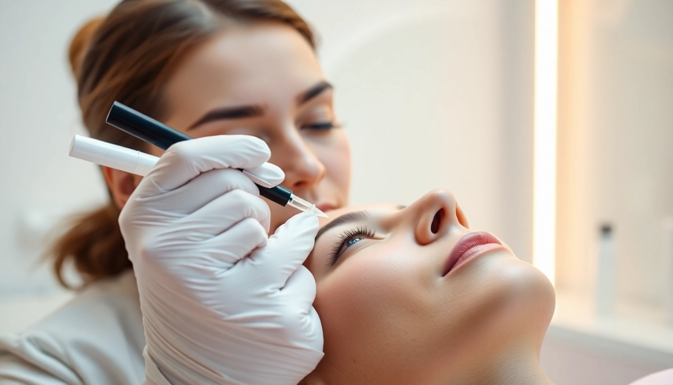 Client receiving a Botox Behandlung in a tranquil clinic environment, highlighting professionalism and care.