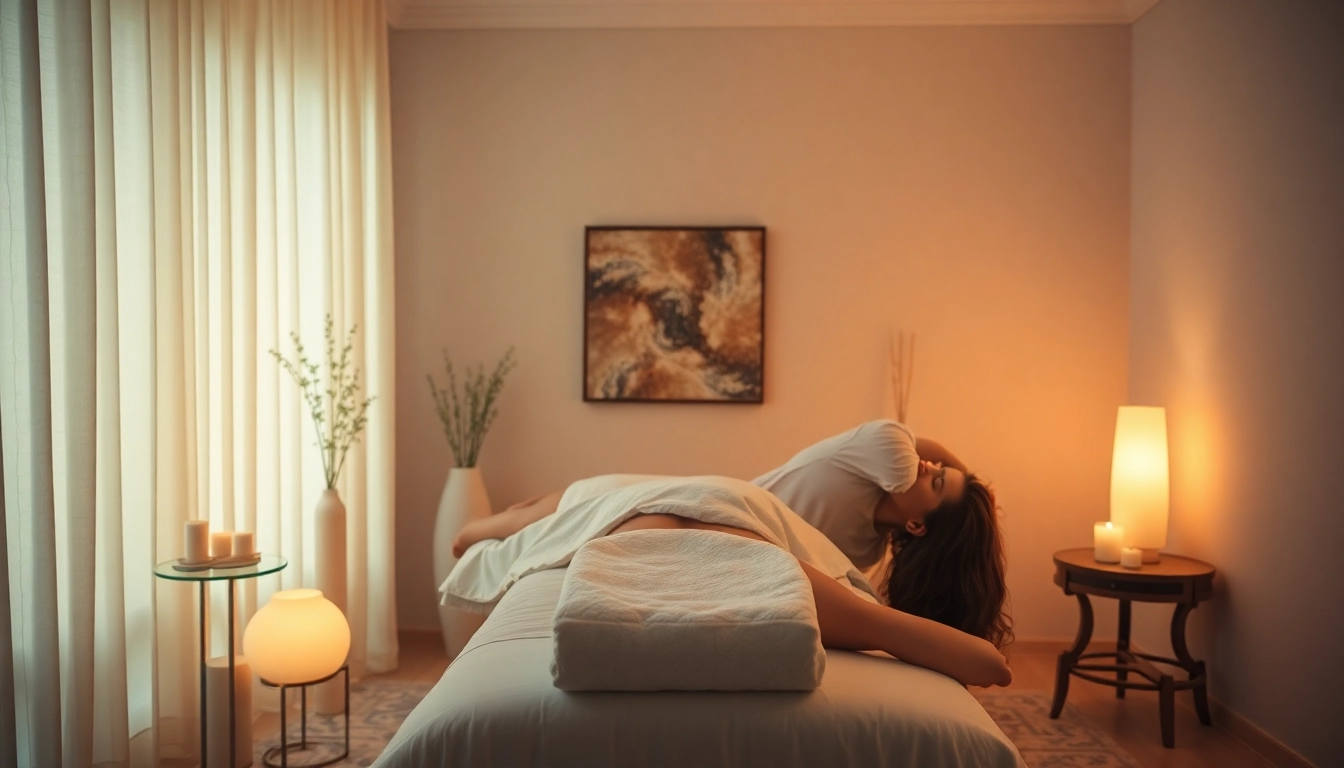 Relaxing massage session at amoreira.lviv.ua with a professional female masseuse in a cozy, inviting setting.