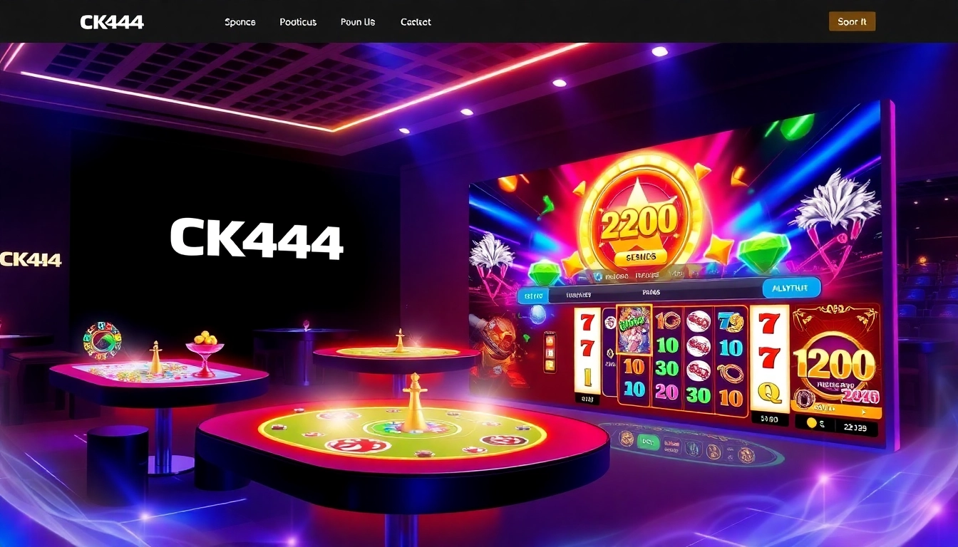 CK444 online gaming platform showcasing thrilling casino games, slots, and sports betting with vibrant visuals and engaging interface for Bangladeshi players.