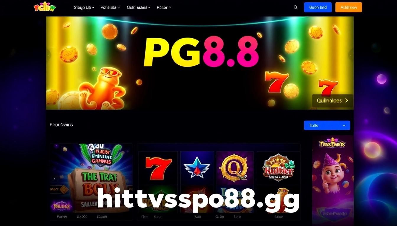 Screenshot of https://pg88.gg/ showing dynamic slot and casino game interface with vibrant colors and engaging visuals for online gambling audiences.