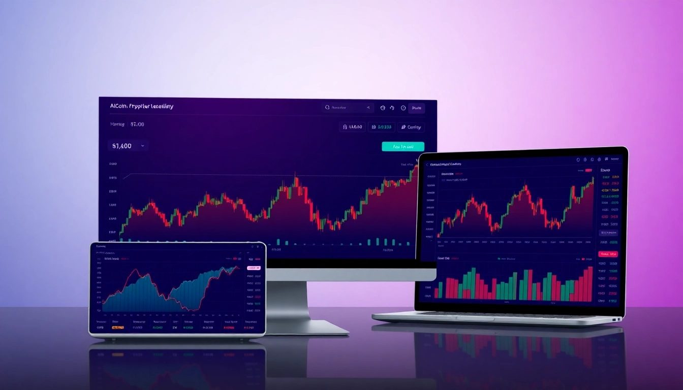 Visual representation of AICoin's real-time market data and advanced chart analysis on a sleek digital dashboard, emphasizing data security and usability.