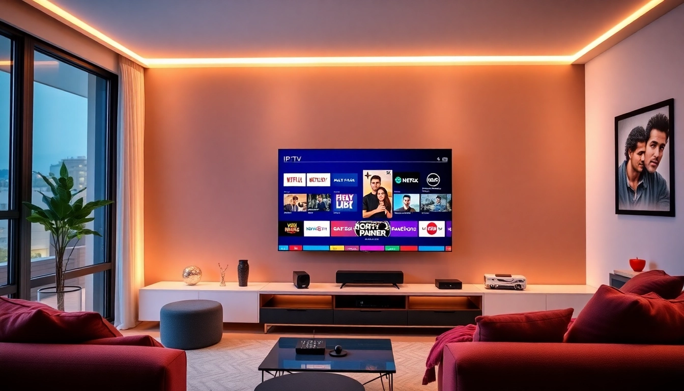 High-quality IPTV streaming on a smart TV with clear and vibrant images, illustrating easy setup and diverse channel lineup for viewers worldwide.