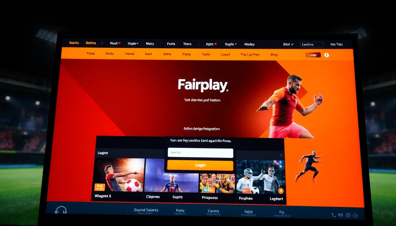 Fairplay login portal with sleek orange and black sports betting layout, guiding users to sign in seamlessly