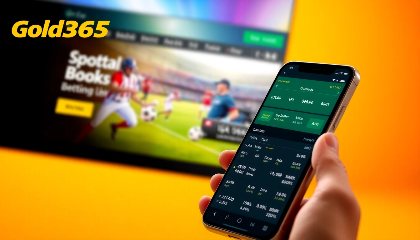 Gold365 sportsbook app in action with vibrant sports betting display, showcasing trusted platform features for Indian users.