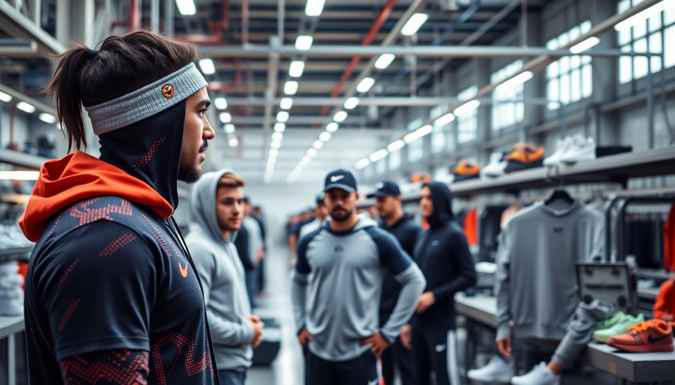 Sportswear Manufacturers producing high-performance athletic apparel in a state-of-the-art factory setting.