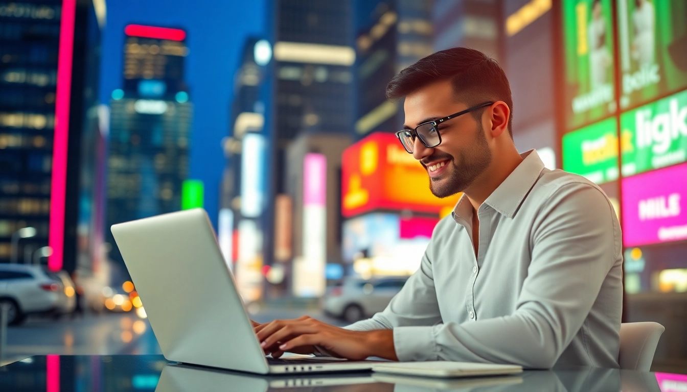 Professional freelancer finding mission freelance opportunities online via remote platform