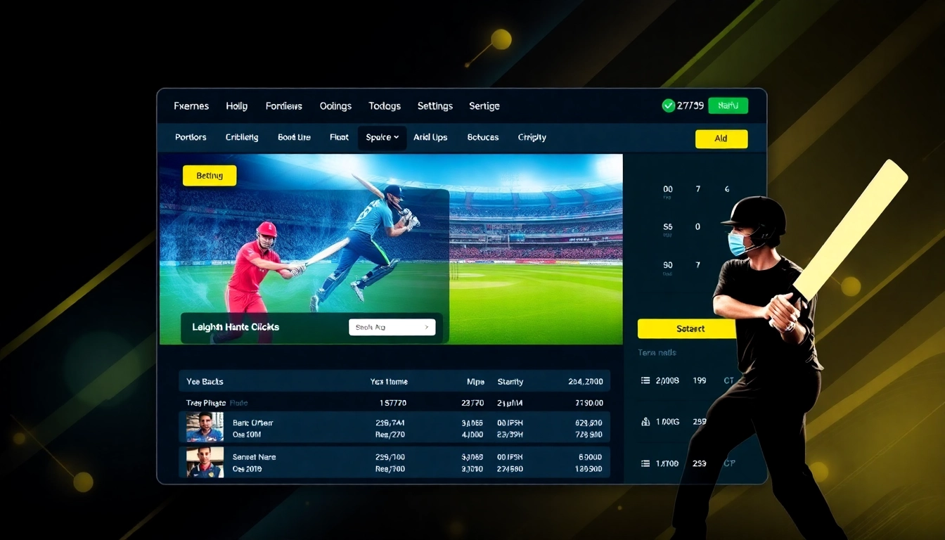 Engaging Cricbet99 sports betting platform with live cricket action and vibrant interface for users