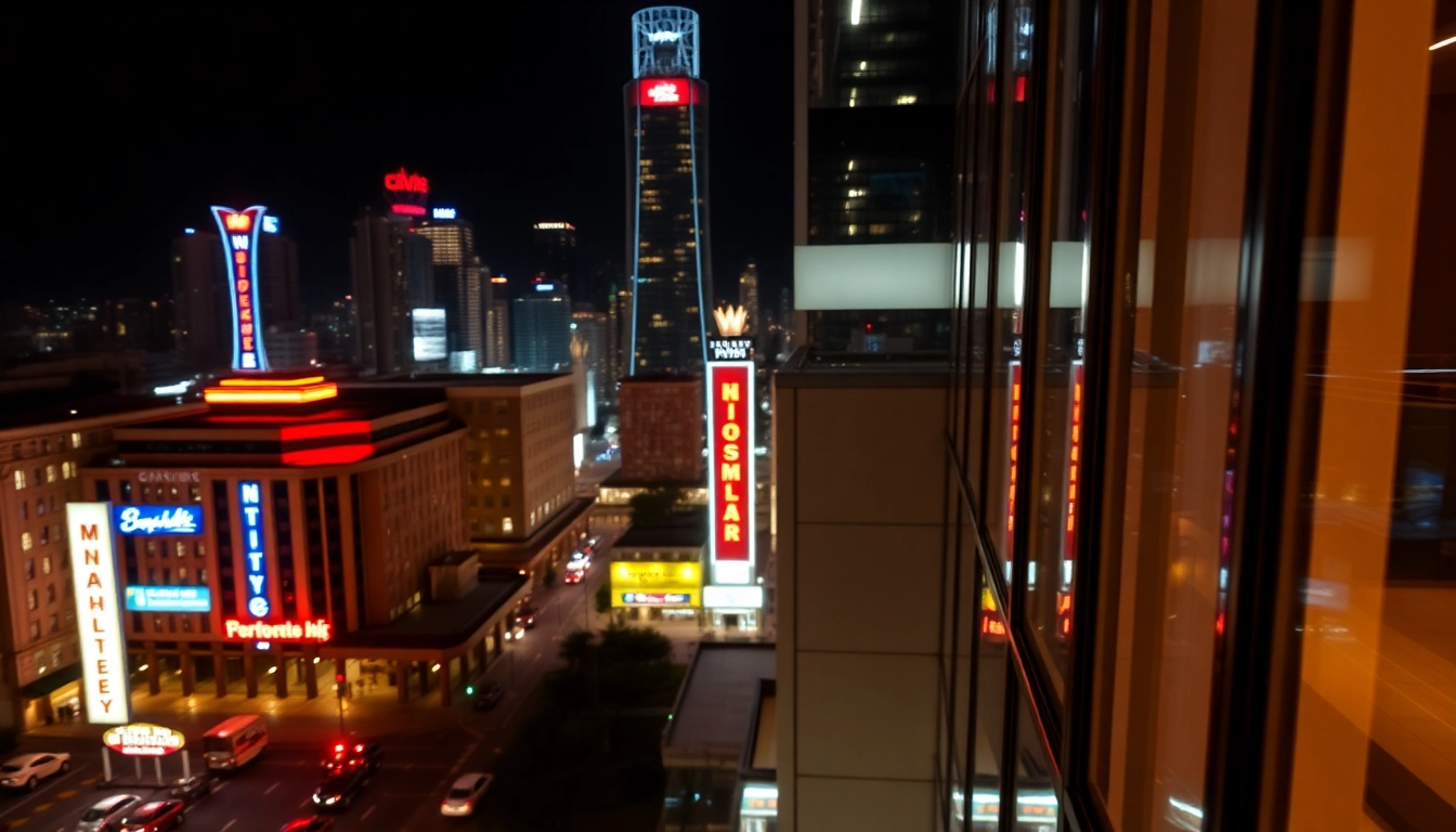 Visitors exploring httpsescortisraelxxx.online in a vibrant cityscape at night for upscale
