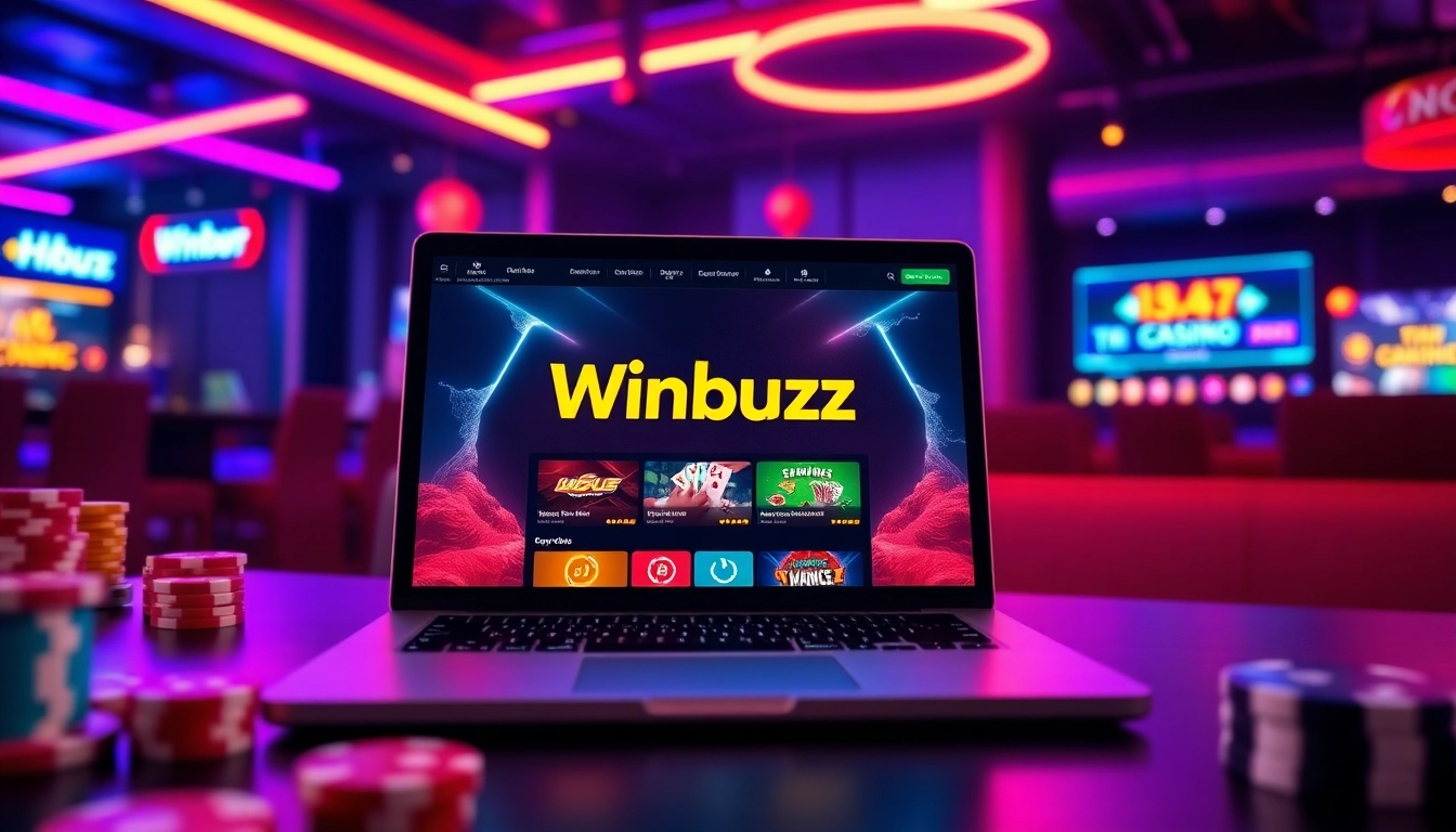 Winbuzz online betting platform showcasing casino games with sleek interface and vibrant