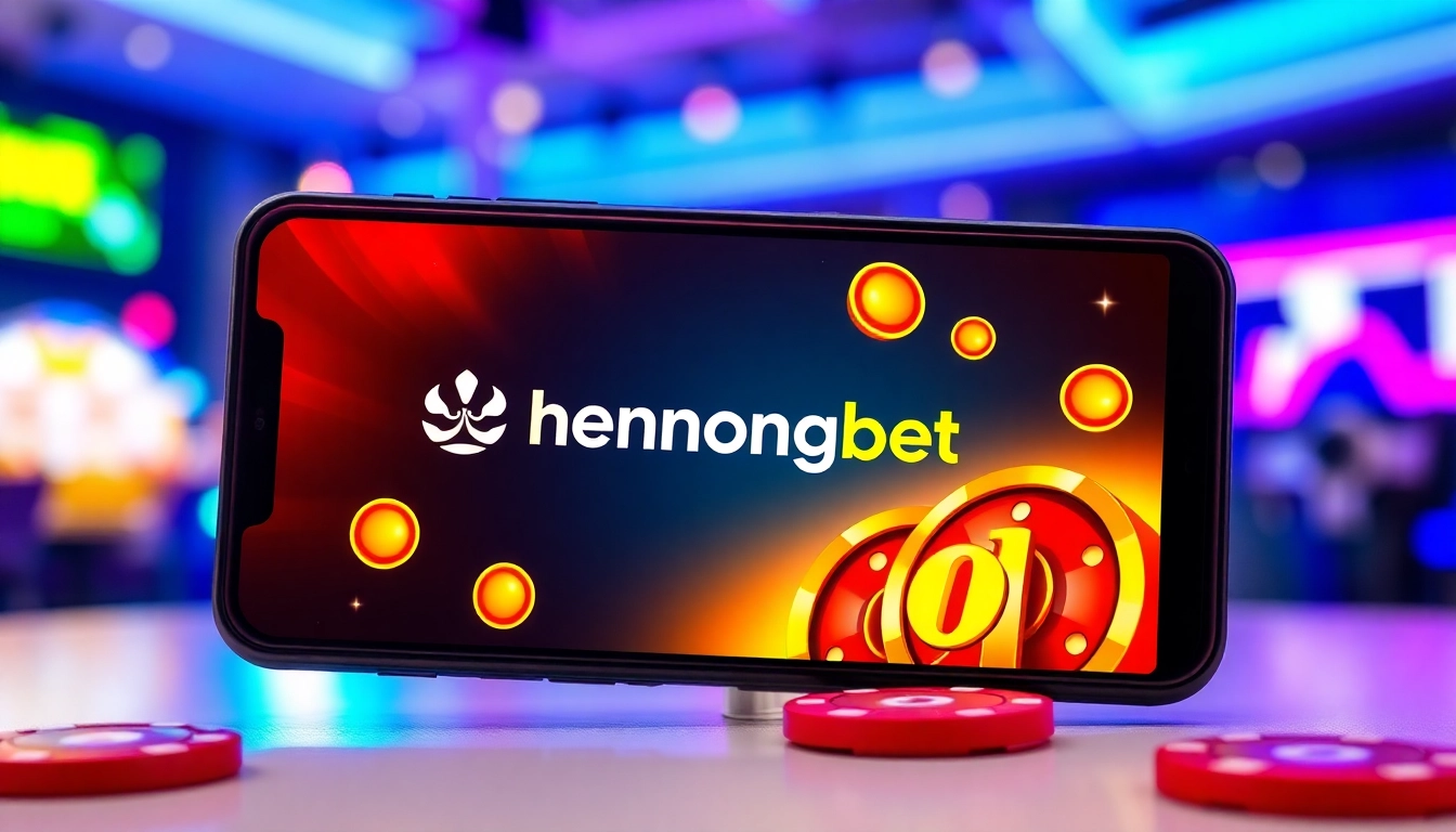 Secure hengongbet login page on a mobile device with vibrant design, highlighting safe online
