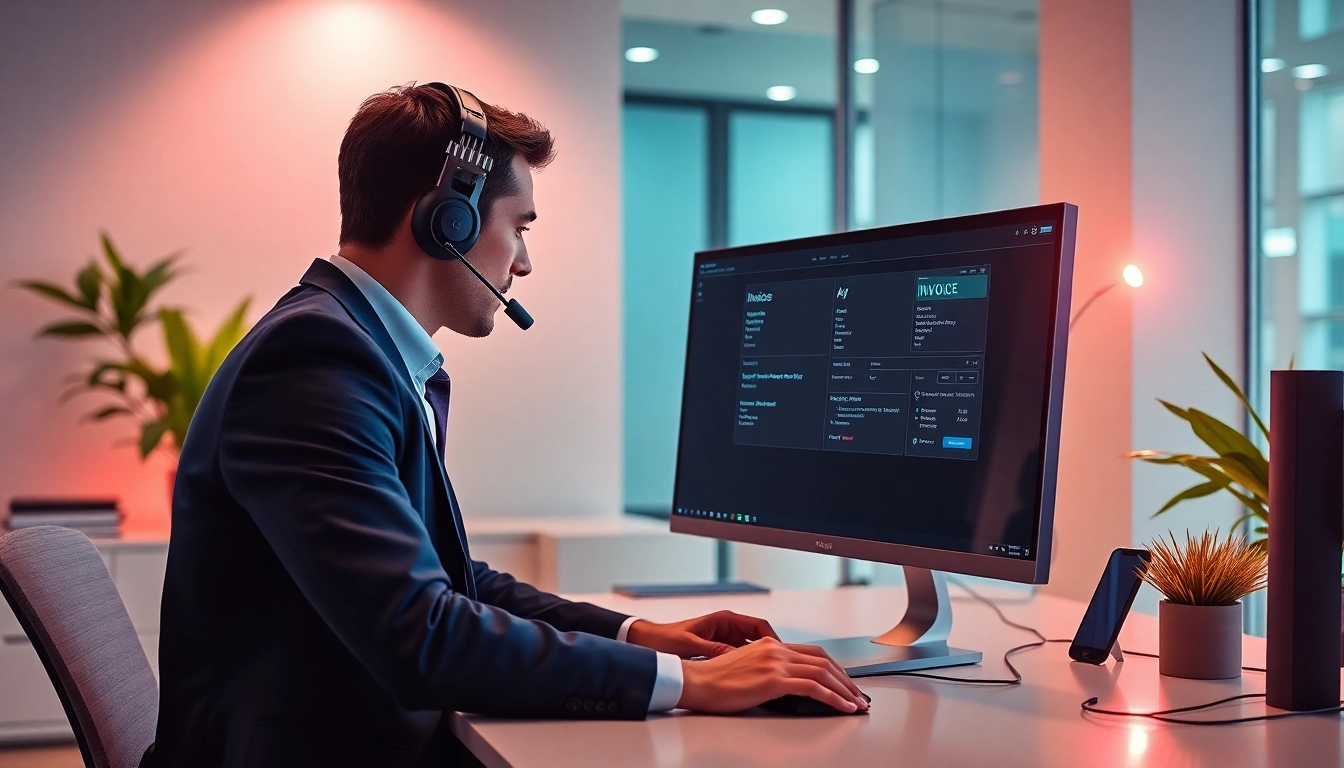 User creating an invoice with estimate software using voice commands for quick and accurate billing