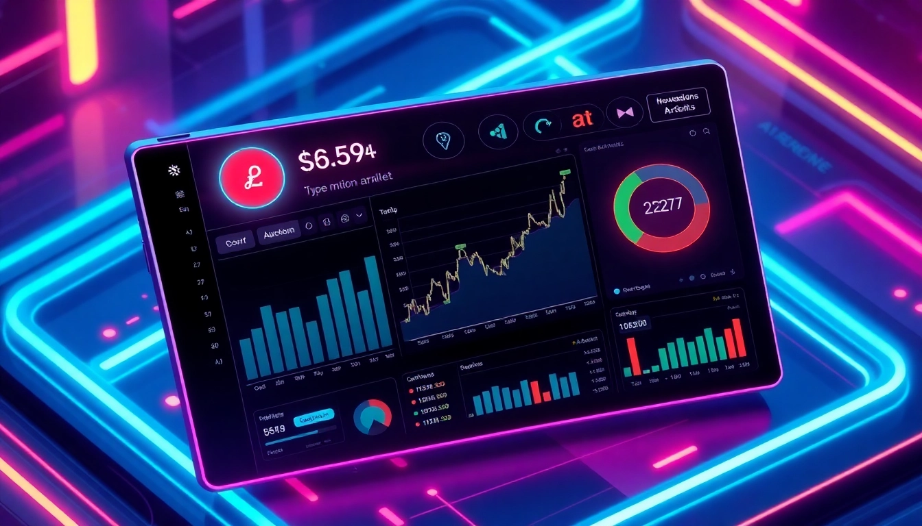 Modern digital dashboard displaying real-time AICoin market data and analytics for investors