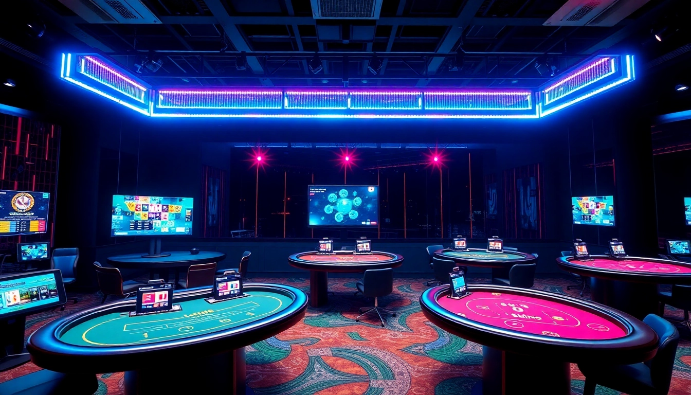 Professional casino siteleri showcasing live dealer tables with modern technology and vibrant colors